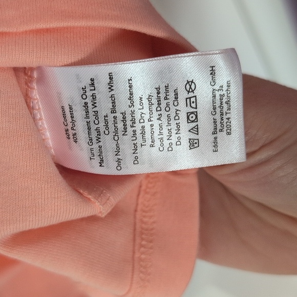 NWT s.XS Eddie Bauer Peach Long Sleeve Top - Picture 4 of 4